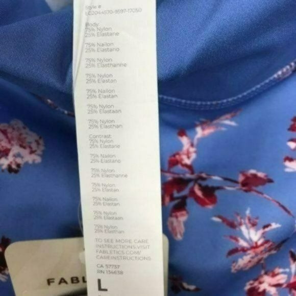 Fabletics High Waisted Leggings Floral Cherry Blossom Large Brand New - Picture 3 of 7